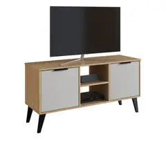 MULTIMUEBLES - Rack TV 50 Pulgadas 2 Puertas 851 Nogal Blanco 57X114X38.6