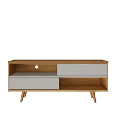 MULTIMUEBLES - Rack Para TV 50 Pulgadas Nogal Blanco 56X136X36