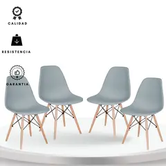 EKONOMODO COLOMBIA - Silla Auxiliar Eames 39X45X85 Gris X4