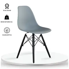 EKONOMODO COLOMBIA - Silla Auxiliar Eames 39X45X85 Gris Patas Negro