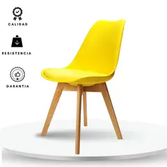 EKONOMODO COLOMBIA - Silla Auxiliar Milano Tapizada 46.5X38X83 Amarillo