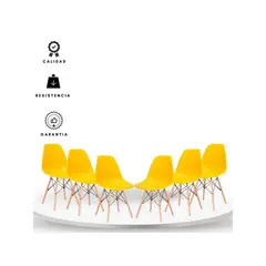 EKONOMODO COLOMBIA - Set X6 Silla Auxiliar Eames 39X45X85 Amarillo