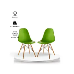 EKONOMODO COLOMBIA - Set X2 Silla Auxiliar Eames 39X45X85 Verde