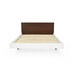HOGAR VENECIA - Cama Lanus Queen Tabaco Blanco