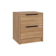 JUST HOME COLLECTION - Mesa de Noche Kaia 2 Cajones 41x48x36cm Madera Natural Blanco Jhc