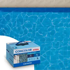 undefined - Boquilla con Latéx Concolor Acqua Blanco Hueso 5 Kg Para Exteriores, Fachadas y Piscinas Corona