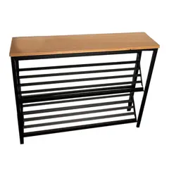 GENERICO - Mueble Recibidor Zapatero Grande 70X90X20 Negro
