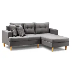 KAIU HOME - Sofá Esquinero Madrid Gris 3 Puestos
