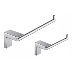 INKORPORAR - Kit Accesorios Baño X 2 Wasser Cromo Port+Toallero Corto