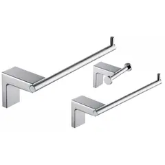 INKORPORAR - Kit Accesorios Baño X 3 Wasser Cromo Port+Toallero Corto+Percha
