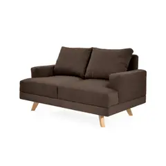 HOGAR VENECIA - Sofá Lisboa 2 Puestos 84X137X81 Tela Chocolate