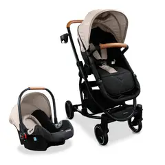 BEBESIT - Coche para Bebé con Portabebe Travel System Prima Beige