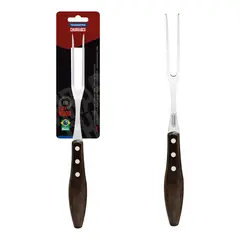 TRAMONTINA - Tenedor Trinchante Mediano Para Asador Acero Inoxidable/Madera 40 Cm