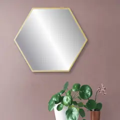 DE CASA - Espejo Hexagonal Dorado