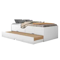 MUEBLES 2020 - Cama sencilla con nicho Mar 193x60x95cm Blanco