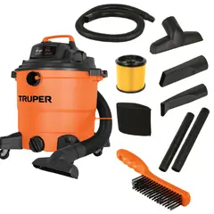 TRUPER - Aspiradora Con Cepillo 45 Lt Solidos Y Líquidos Trabajo Pesado