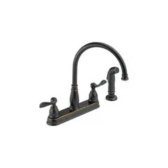 DELTA FAUCET - Griferia De Cocina Bimando Con Rociador Bronce