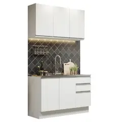 MADESA - Cocina Integral Glamy Con Mesón De Acero 120 Cm