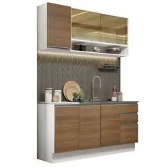 MADESA - Cocina Integral Glamy Con Mesón De Acero 160 Cm
