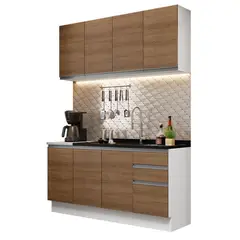 MADESA - Cocina Integral Glamy Con Mesón De Acero 160 Cm