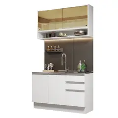 MADESA - Cocina Integral Glamy Con Mesón De Acero 120 Cm