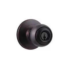 KWIKSET - Cerradura de Pomo para Puerta de Entrada Polo Bronce Veneciano
