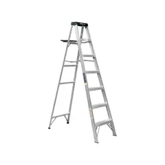 TRUPER - Escalera 2.1 m 7 Escalones 6 Pasos Tijera con Bandeja Aluminio Tipo III 150 kg