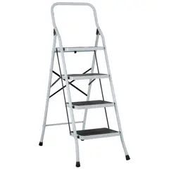 PRETUL - Escalera Tubular Plegable 1.5 m 4 P Tijera Antideslizante Acero 150 kg