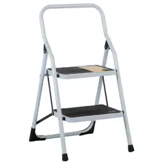 PRETUL - Escalera Tubular Plegable 0.9 m 2 P Tijera Antideslizantes Acero 150 kg