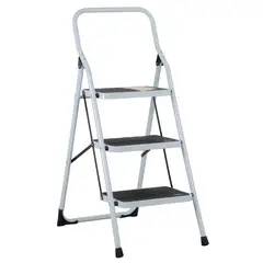 PRETUL - Escalera Tubular Plegable 1.2 m 3 P Tijera Antideslizantes Acero 150 kg