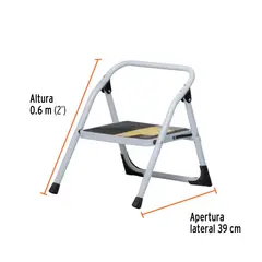 PRETUL - Escalera Tubular Plegable 0.57 m 1 P Tijera Antideslizante Acero 150 kg