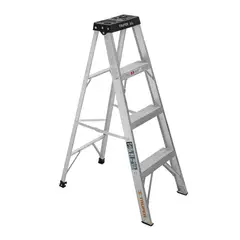 TRUPER - Escalera 1.2 m 4 Escalones 3 Peldaños Tijera Aluminio Tipo III 150 kg