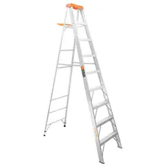TRUPER - Escalera 4 m 9 Escalones 8 Peldaños Tijera con Bandeja Aluminio Tipo II