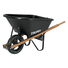 TRUPER - Carretilla Plástica De 120 Litros, Rueda Antipinchazo Maciza