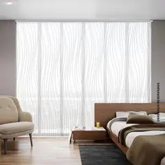 REGGIA - Cortina Panel Japones 180x220 Cm Blanco Ondas