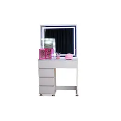 TKMODULARES - Tocador con Luz Led 4 Cajones Blanco