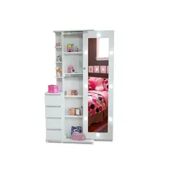 TKMODULARES - Tocador Moderno con Luces Hollywood Blanco