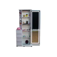 TKMODULARES - Tocador Led Para Maquillaje Moderno con Cajones