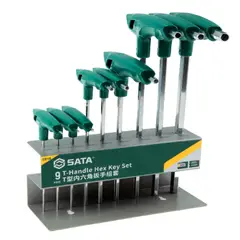SATA - Juego de Llaves 9 Piezas Hexagonales Allen Mango en T mm