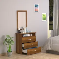 MODUOFI - Cómoda Con Espejo 85X80X40 Caramello