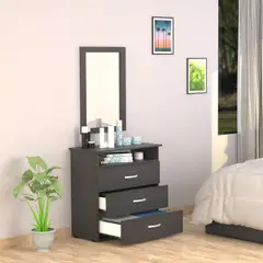 MODUOFI - Cómoda Con Espejo 85X80X40 Wengue