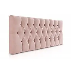 BANZAY - Cabecero Tapizado Tela Base Cama Doble Rombos Rosa