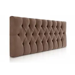 BANZAY - Cabecero Tapizado Tela Base Cama Doble Rombos Chocolate