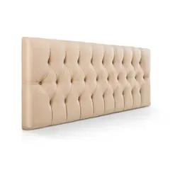 BANZAY - Cabecero Tapizado Base Cama Queen Rombos Beige