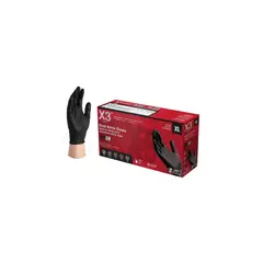 AMMEX CORPORATION - Guantes Desechables de Nitrilo Ammex XL Negros Libres de Polvo para Uso Profesional
