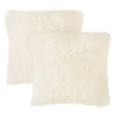 BANZAY - Kit X2 Fundas Cojines Peludo Marfil