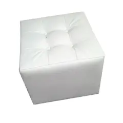 BANZAY - Puff Cerrado 40X40X40Blanco