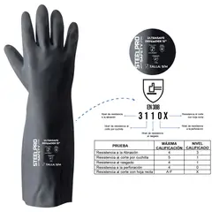 STEELPRO - Guante Neopreno Ultrasafe 15Pulg Negra -