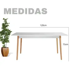 EKONOMODO COLOMBIA - Mesa de Comedor White 120X73X60 Blanco