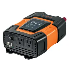 TRUPER - Inversor De Corriente 750 W Para Carro, Con Usb Y 2 Enchufes